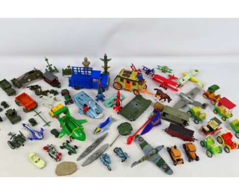 Dinky Toys - Matchbox -  Others - A mixed collection of unboxed and playworn diecast and plastic model vehicles and toys. Lot