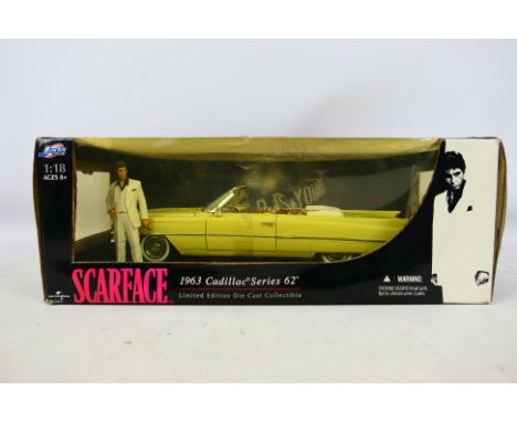 Jada - A boxed 1/18 scale diecast car of #90003 Scarface 1963 Cadillac Series 62. Item appears to be in excellent-near mint c