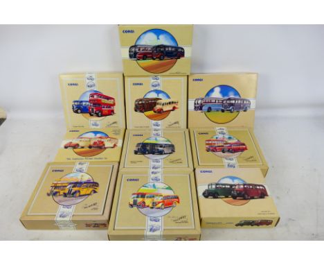 Corgi - A assortment of 10 Commercial vehicle twin sets in 1/43 scale to include #97070 Silver Service, #97076 W. Alexander, 