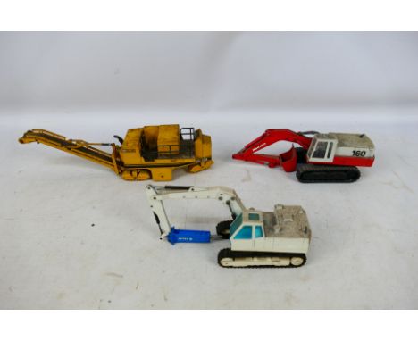 NZG - 3 x unboxed 1:50 scale models, a Poclain 160 Hydraulic Excavator # 2897, CAT PR450 Profiler  # 299 and an Eder 835 Exca