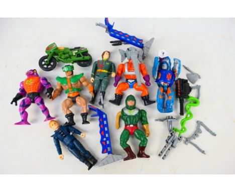 Mattel - LJN - 5 unboxed Master of the Universe action figures to include Tri Clops (Wave 1 1981) and King Hiss; missing arm 