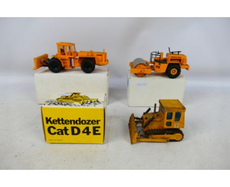 NZG - 3 x boxed 1:50 scale models, a Zettlemeyer ZD3000 Front Loader # 272, CAT D4E Bulldozer  # 205 and an Ingersoll Rand SP