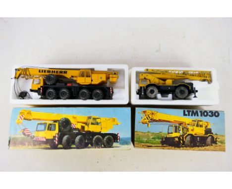 Conrad - 2 x boxed 1:50 scale models, Liebherr LTM 1060 Mobile Crane # 2079 and Liebherr LTM 1030 Mobile Crane # 2076. The mo