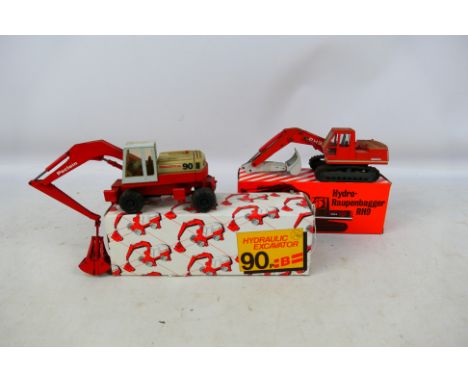 Conrad - 2 x boxed models in 1:50 scale, O&K RH9 Miniphon Hydraulic Excavator # 277 and a Poclain 90B Hydraulic Excavator # 2