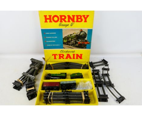 Hornby - A boxed O gauge No. 30 Goods Set. Containing a 0-4-0 tinplate loco #45746 (missing key), 2 wagons and track. Also in