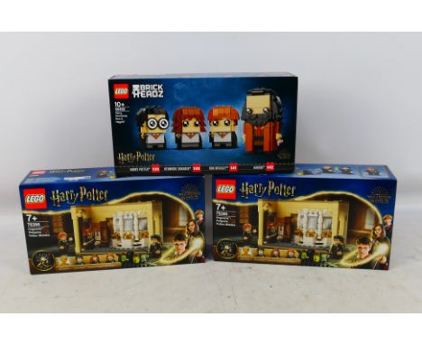 Lego - Three boxed factory sealed Lego Harry Potter sets. Lot consists of #76386 'Hogwarts Polyjuice Potion Mistake' (x2) wit