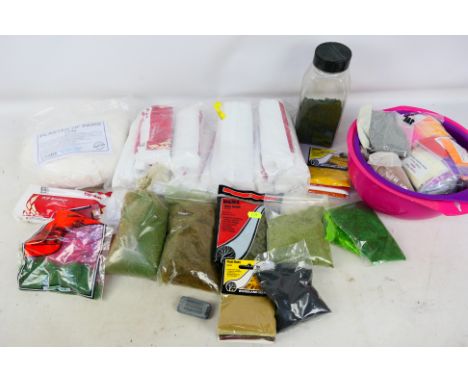 Woodland Scenics - Model Scenery Supplies - A collection of scenic building materials including colour powders, flocks, Plast