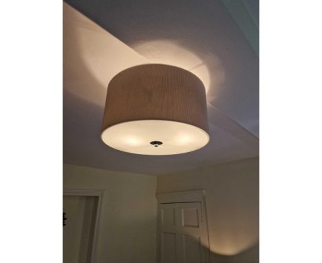 A Fabric Sage Mint Flush Light Pendant 40 x  20cm