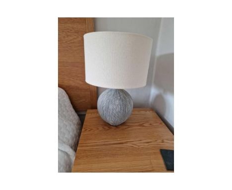 A Pair Of Ceramic Table Lamps Slate With A Gentle Ridging Running Down The Budded Base This Table Lamp Adds Texture And Colou