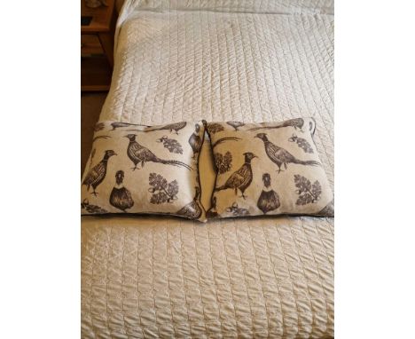 2 x&nbsp; Kilburn Scott Pheasant Print Cushions 40 x&nbsp; 36cm