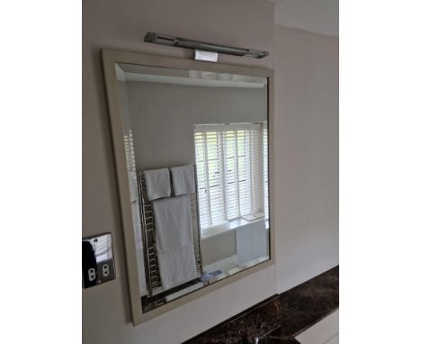 A Wooden Framed Accent Mirror With LED Mounted Light 57 x  80cm