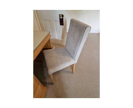 Pekalp London Side Chair Neutral Upholstered Seat And Back On Light Oak Wood Leg 43 X 45 X 93cm