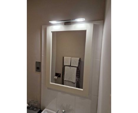 A Wooden Framed Accent Mirror With LED Mounted Light 57 x  80cm