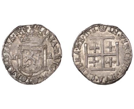 Mary (1542-1567), First period, Testoon, type IIIb, 1558, mm. cross potent on obv., crown on rev., wide low-arched crown, sma