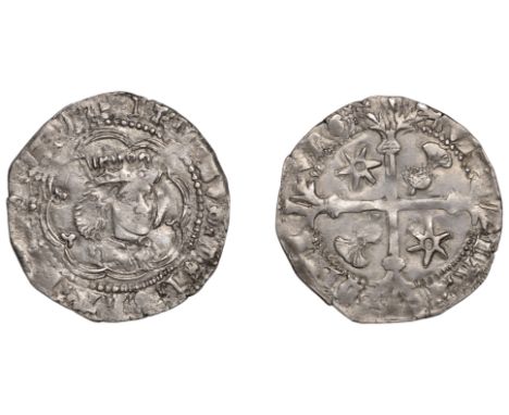 James III (1460-1488), Base silver issue, 1471-83, Groat, Edinburgh, mm. cross, tressure of eight arcs broken by bust, trefoi