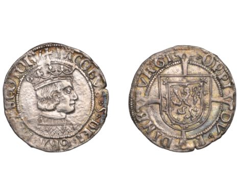 James V (1513-1542), Second coinage, Groat, Holyrood Abbey mint, type IIIc (ii), bust right with wide-collared mantle, smooth