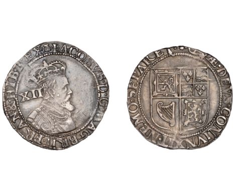 James VI (1567-1625), After Accession, Tenth coinage, Twelve Shillings, mm. thistle-head, reads fran & hib rex, rev. Scottish