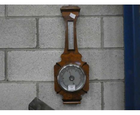 Walnut wall Barometer/Thermometer 