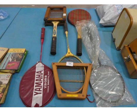 5 Vintage Tennis and Badminton Racquets 