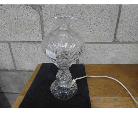 A Lead Crystal Glass two piece table lamp, 30cm high 