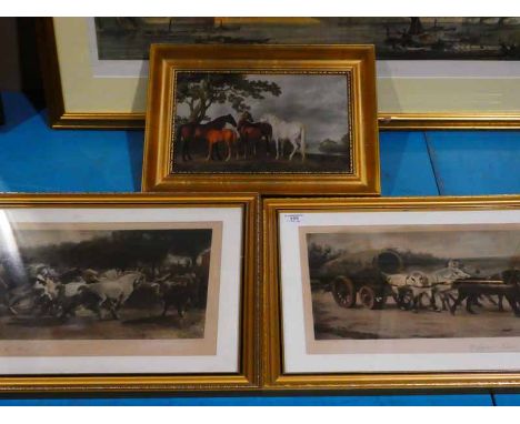 A pair of Equine Prints, The Horse Fair, Wagon and Team and a Munnings Print