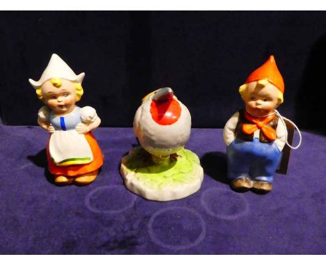 A pair of Goebel Dutch Boy and Girl and a Goebel model BERDZ Max von Vogelburger