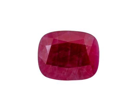   Loser Rubin von 7,26 ct,  transluzent, antik facettiert, ohne Anzeichen von Hitzebehandlung, mit GIA Gutachten Nr. 13536517