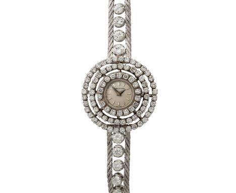   JAEGER-LECOULTRE Damenschmuckuhr mit Diamanten  im Brillant- und Sechzehnkantschliff, zus. ca. 5,7 ct, gute Farbe und Reinh