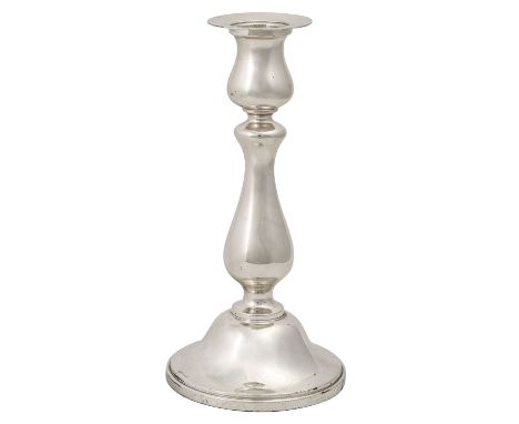   GAYER&amp;KRAUSS einflammiger Kerzenhalter, 925 Silber, 20. Jhd..  Balusterförmig, beschwert, H. ca. 18cm. Anlaufschutz bes