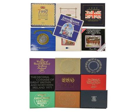 9 x UK Proof Sets: 1970-76, 1980 &amp; 1987, in cases of issue, most sets with light toning o/wise as struck, 6 x UK Brillian