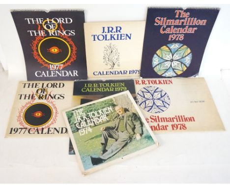 J R R TOLKIEN INTEREST
four 1970s Calendars - 'The J.R.R.Tolkien Calendar 1974', 'The Lord of The Rings 1977 Calendar' with c