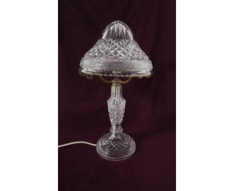 CRYSTAL GLASS MUSHROOM TABLE LAMP AND SHADE
47.5cm high
