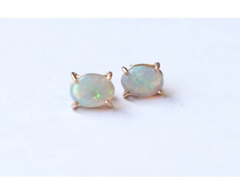 PAIR OF OPAL STUD EARRINGS
in unmarked gold