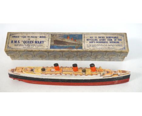 BOXED CHAD VALLEY MODEL OF THE RMS QUEEN MARY
the unique Take To Pieces model, constructed in textured card, 30cm long 