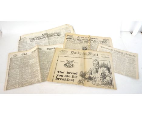 COLLECTION OF VINTAGE NEWSPAPERS
including 'The Times' editions covering 1830s - 1930s, 'Edinburgh Weekly Chronicle' Septembe