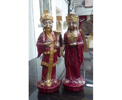 URBANO ZACCAGNINI IMMORTALS, a set of two, circa 1940 ceramic, 47cm H. (2)