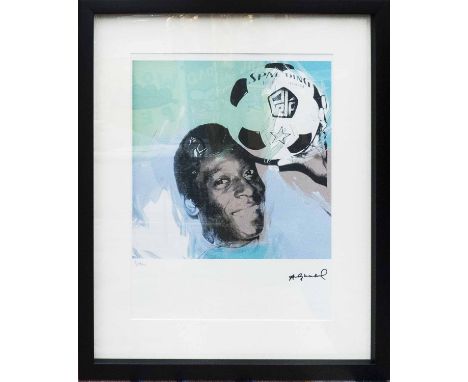 ANDY WARHOL 'Pele', from 'Athletes Series', 1977, lithograph, hand numbered limited edition no. 35 / 100 by Leo Castelli Gall