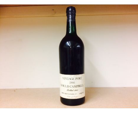 GOULD CAMPBELL 1966 VINTAGE PORT
Oporto, Portugual. 
Bottled 1968, Berry Bros & Rudd Ltd. Full sized bottle, no capacity or s