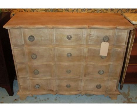 COMMODE, antique Dutch style limed finish with four long drawers, 84cm H x 110cm x 45cm. 