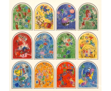 MARC CHAGALL (Russian-French, 1887-1985), 'Twelve Studies for the Tribes of Israel', lithograph in colours, printed by Mourlo