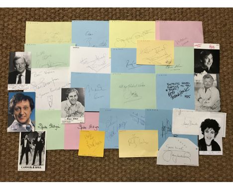 [Autographs / Comedy] Signatures including Frankie Howard, Benny Hill, Lenny Henry, Ken Dodd, Cannon and Ball, Les Dawson, Fr