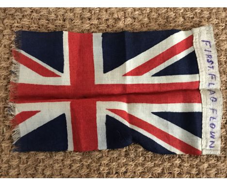 An extremely rare British Army pennant from Sir Douglas Haig's staff car, in printed cotton, bearing a period inscription Fir