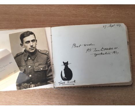 [Autograph / Victoria Cross] A First World War bon mot album containing the autograph and photograph of Tom Dresser V.C (1891