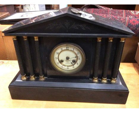 Victorian slate mantel clock