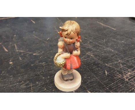 Hummel figure, oak pedestal bowl and other carved oak pieces
