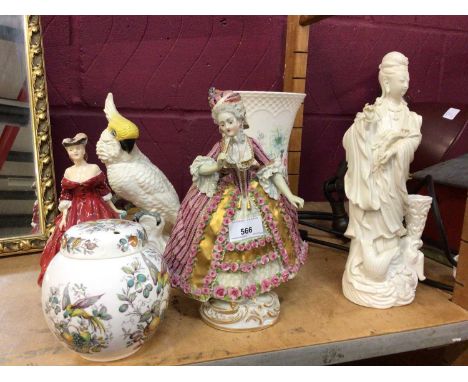 Dresden porcelain figurine and other ceramicsCondition report: Dresden porcelain figure- overall very good condition with onl