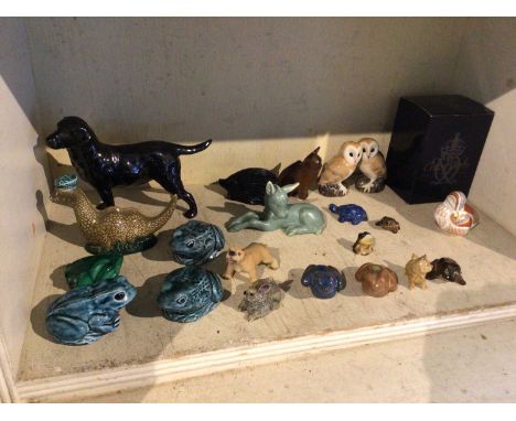 Collection of animal figurines, including Doulton, Denby, Royal Crown Derby and Poole