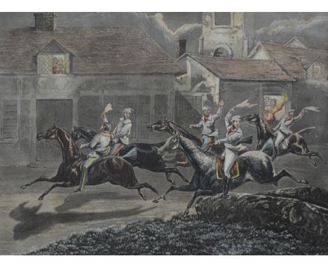 Harris After Alken, The First Steeplechase on Record, coloured prints, after Brooks, late impressions, 36cm x42cm, a set of f