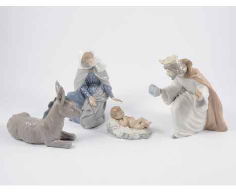 Eight Nao porcelain models, from The Nativity, 30cm and smaller.