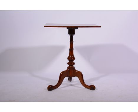Victorian mahogany occasional table, rectangular fixed top, turned column, scrolled tripod legs, the top 61cm x 45cm, height 